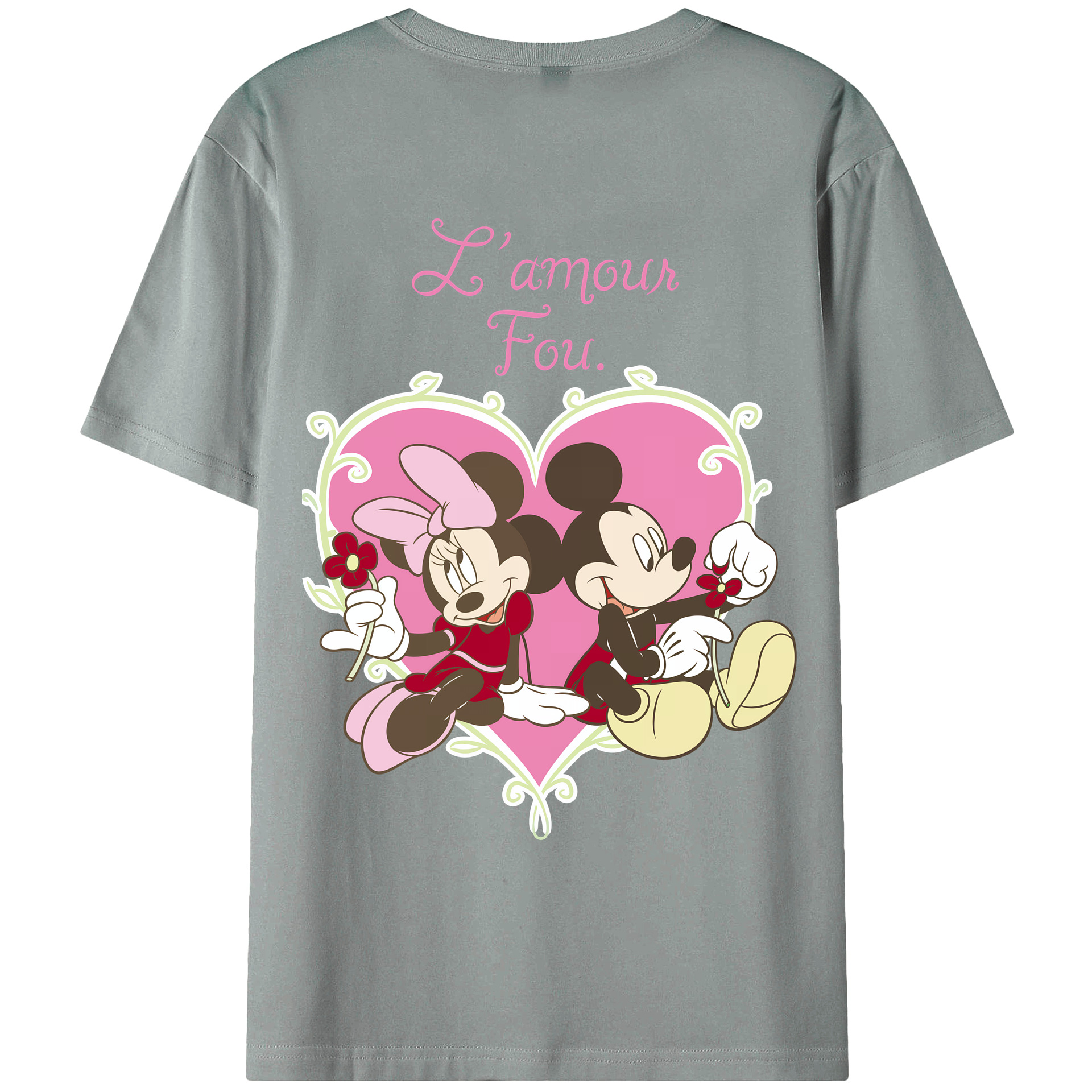 （画像用） ミッキーマウス Mickey Mouse 綿100％ メンズ半袖Tシャツ（バックプリント） 通気性